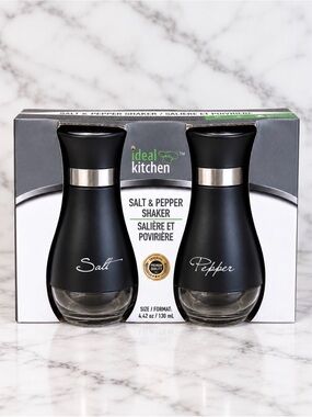 Ideal Kitchen Black Salt & Pepper Shaker Set